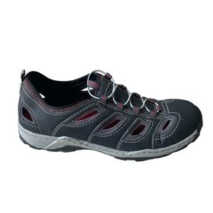 RIEKER Men’s Slip On Casual Lace Up Trainers Athletic Shoes Grey 44